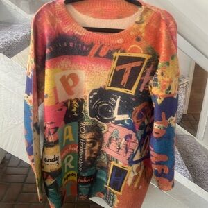 Yesno pop art Andy Warhol wool sweater L
